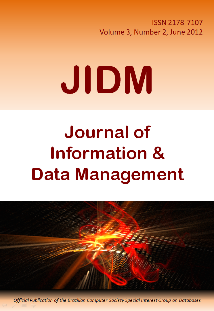 					View Vol. 3 No. 2 (2012): Journal of Information and Data Management
				