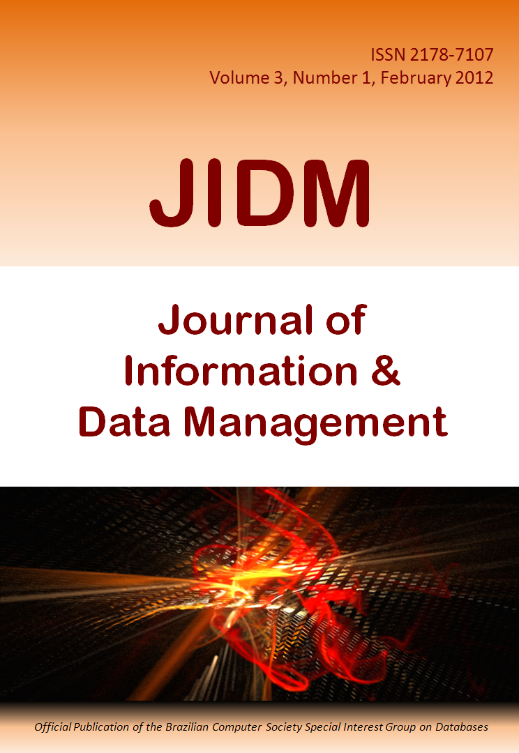 					View Vol. 3 No. 1 (2012): Journal of Information and Data Management
				