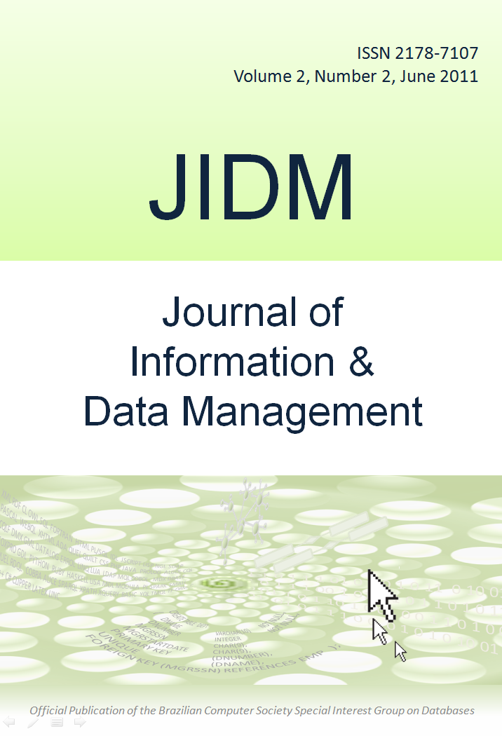 					View Vol. 2 No. 2 (2011): Journal of Information and Data Management
				